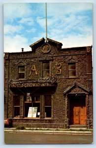 1960 Skagway Alaska Vintage Postcard Arctic Brotherhood Hall Driftwood Building