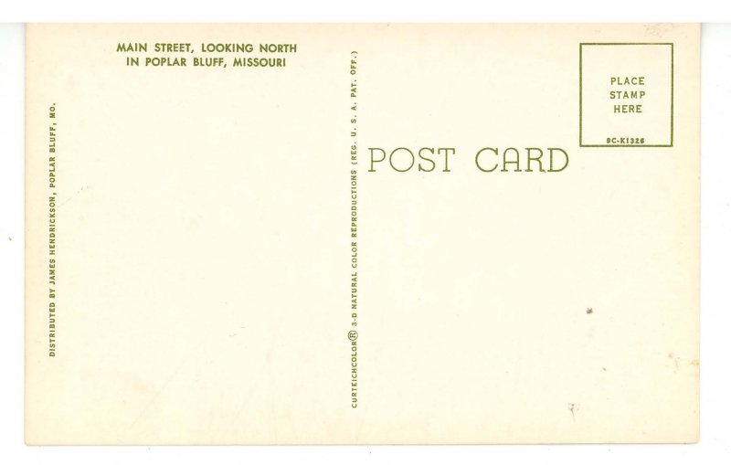 MO - Poplar Bluff. Main Street looking North ca 1959