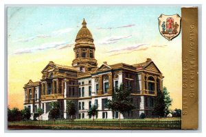 State Capitol Building Cheyenne Wyoming WY UNP Gilt Embossed DB Postcard I18