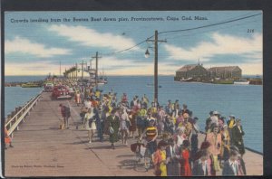 America Postcard - Boston Boat Down Pier, Provincetown, Cape Cod  RS11565
