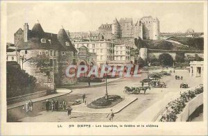 Old Postcard Dieppe Turrets The Theater and the Chateau