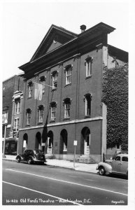 1950s Old Fords Theatre Building Old Cars Washington DC RPPC Real Photo Postcard