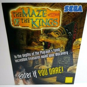 The Maze Of The Kings Arcade FLYER Original 2001 Video Game Vintage Promo Retro