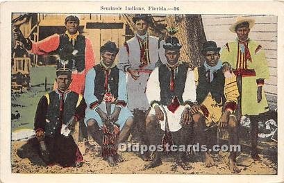 Seminole Indians, Florida USA Unused light crease left top corner