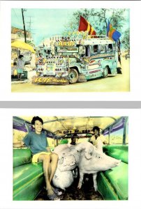 2~4X6 ART Postcards LOVE MACHINE BUS King Of The Road Exhibit~Philippe Girardeau