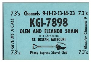 QSL Radio Card From St. Joseph Missouri KGI-7898 