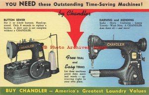 Advertising Linen Postcard, Chandler Sewing Machine