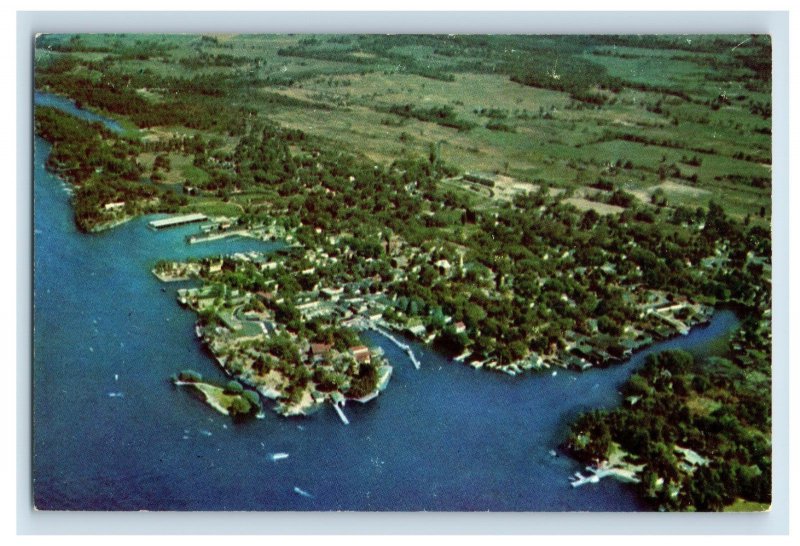 Vintage Aerial View Of Alexandria Bay New York. Postcard F110E