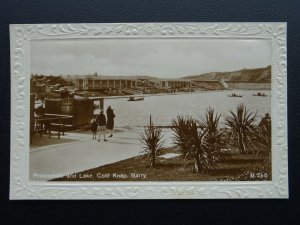 Glamorganshire BARRY Promenade & Boating Lake COLD KNAP c1930's Old RP Postcard