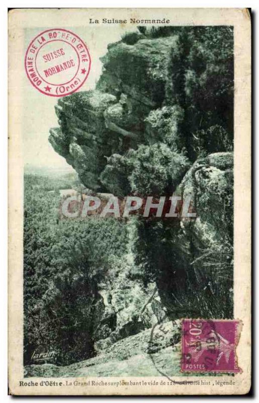 Old Postcard Roche d & # 39Oetre The Great Rock overlooking the void