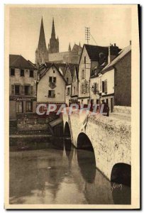 Old Postcard La Douce France Chartres Old Bridge and Old Houses