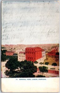 1909 Lisbon Portugal General View Small Hills & Buildings Posted Postcard