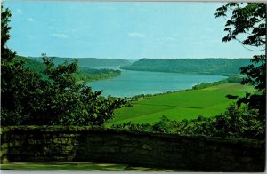 View of Ohio River from Lookout at Hanover College, IN Vintage Postcard C57