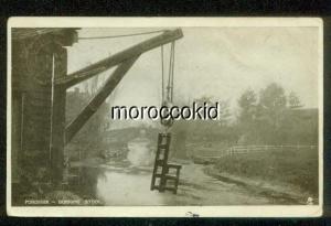 FORDWICH UK 1910 B&W POSTCARD DUCKING STOOL TORTURE PUNISHMENT w POSTAGE DUE B&W