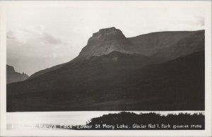 RPPC Postcard St Mary's Face Lower St Mary Lake Glacier Ntl Park Montana MT