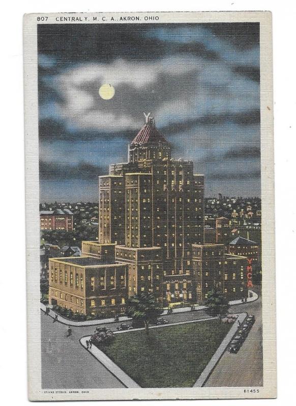 Central Y M C A Akron Ohio Mailed 1945