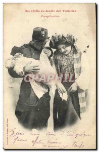Old Postcard Fantasy Children Doll An Idyll in the Tuileries Gardens Complica...