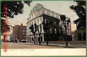 ah2221 - VINTAGE POSTCARD - MASONIC Temple, Elmira N.Y.