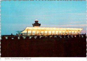 VA, Virginia  DULLES INTERNATIONAL AIRPORT~Night View 1984 Aviation 4X6 Postcard