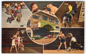 1940's MADISON SQUARE GARDEN BASKETBALL BOXING HOCKEY RODEO MARQUEE POSTCARD