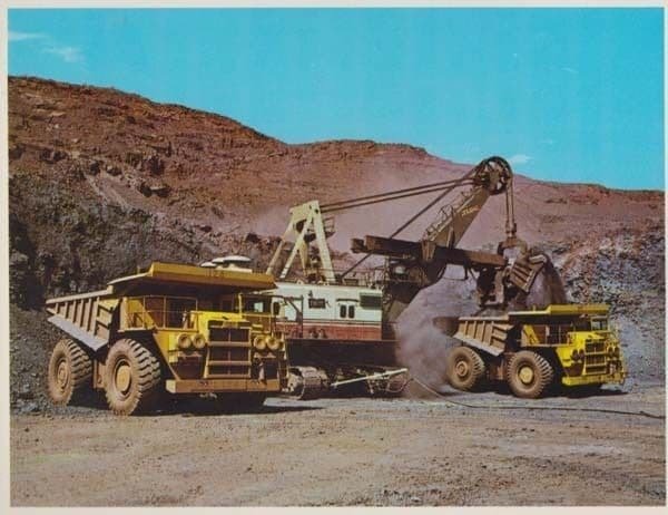 Loading Dump Trucks at Tom Price West Australia Postcard