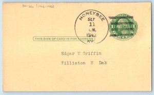 DPO (1905-1983) Honeybee KY Postcard Edgar M Griffin Williston ND 1942 Posted