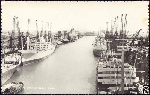 yorkshire, HULL, King George Dock, Ships (1960s) RPPC