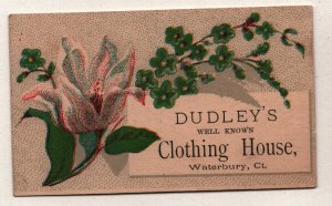 Vintage 1880's Victorian Trade Card - Dudley's Clothing House Waterbury CT