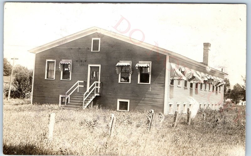 c1910s Pioneer School House? RPPC Country Building Sharp Real Photo Postcard A96