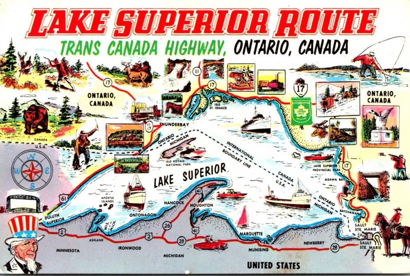 Canada Ontario Map Of The Lake Superior Route