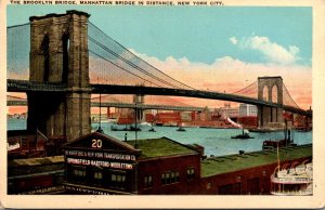 New York City Brooklyn Bridge With Manhattan Bridge In Distance