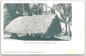 Vintage Old Native House Gilbert Island Postcard Methodist Missionary