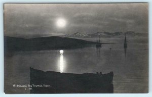 RPPC  TROMSÖ HAVN, NORWAY ~ Port Midnight Sun MIDNATSOL Real Photo Postcard