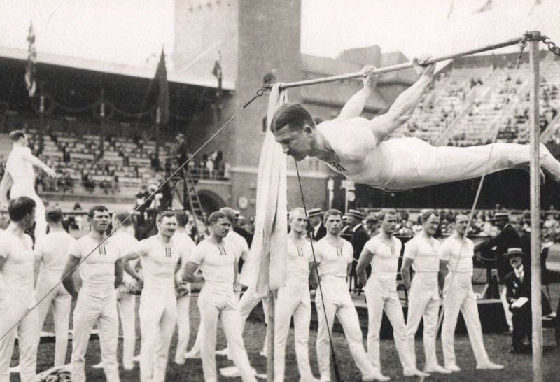 Stockholm Scandanavian Gymnastics 1912 Olympic Games Postcard