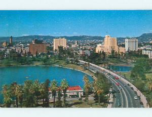 Unused 1950's OLD CARS & WILSHIRE BOULEVARD Los Angeles California CA Q8259@