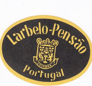 Portugal Coimbra Larbelo Pensao Vintage Luggage Label sk2741