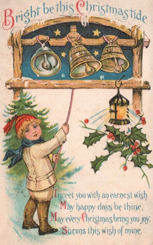 Vintage Postcard 1911 Joyful Christmas Holiday Special Yuletide Season Greetings