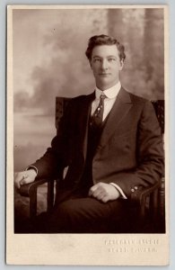 RPPC Seattle WA Handsome Gentleman Seated Peterson Studio c1908 Postcard I26