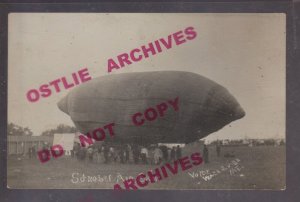 Waterville MAINE RPPC c1908 STROBEL AIRSHIP Zeppelin Blimp BEFORE CRASH & DEATH