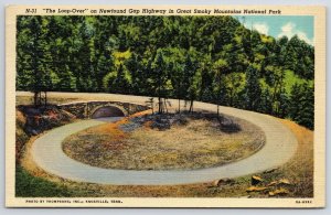 1940 Loop-Over Newfound Gap Highway Great Smoky Mountain National Park Postcard