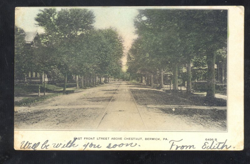 BERWICK PENNSYLVANIA PA. FRONT STREET SCENE VINTAGE POSTCARD