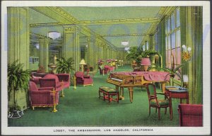 THE LOBBY OF THE AMBASSADOR 1936   LOS ANGELES CALIFORNIA