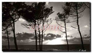 Modern Postcard Pointe du Medoc Sunset on the Ocean