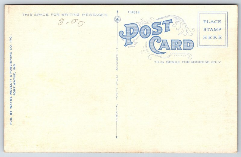 Fort Wayne Indiana~Japanese Gardens~Linen Postcard