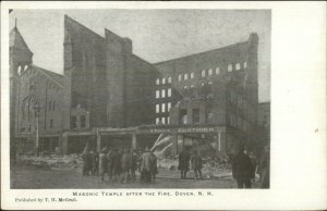 Dover NH Masonic Temple After the Fire c1905 Postcard