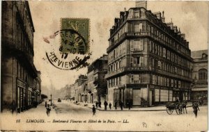 CPA LIMOGES - Boulevard Fleurus et Hotel de la Paix (390752)