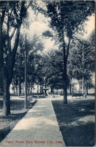 Court House Park Webster City Iowa Postcard