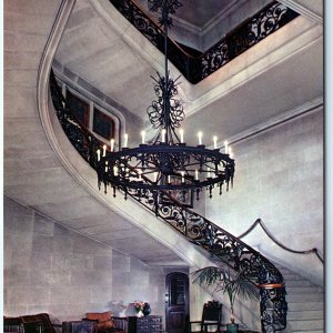 1960 Asheville, NC Staircase Interior Biltmore House & Garden Ad Chrome PC A296