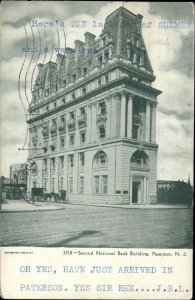 Paterson NJ Second National Bank Building c1910 Vintage Postcard