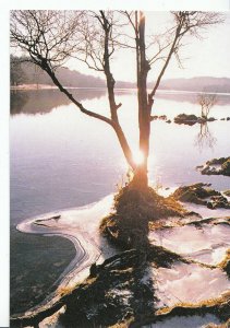 Cumbria Postcard - Coniston Lake Winter Ice, Lake District Landscape LSL202